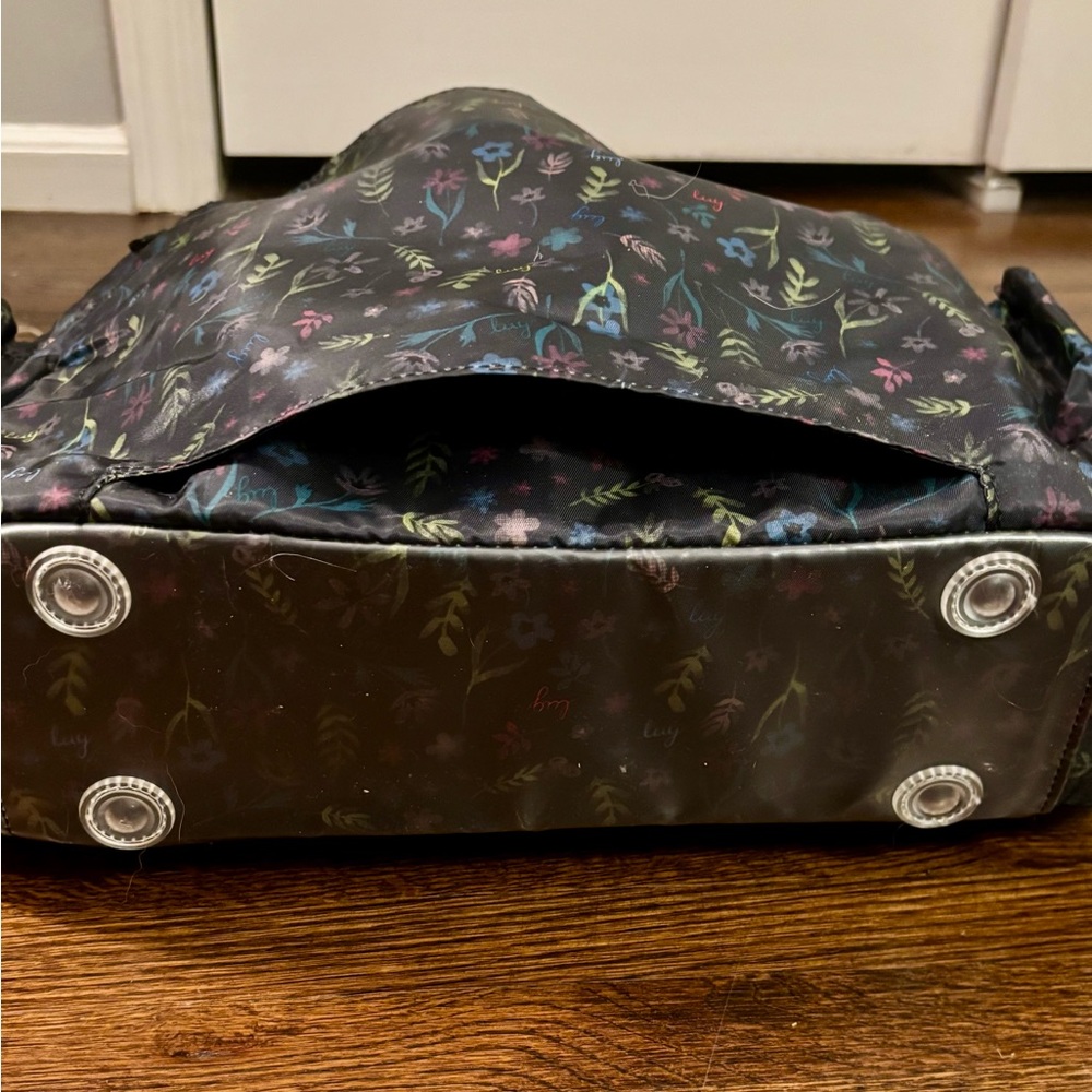 Lug Sprinter North/South Tote Black with floral pattern - Picture 3 of 10